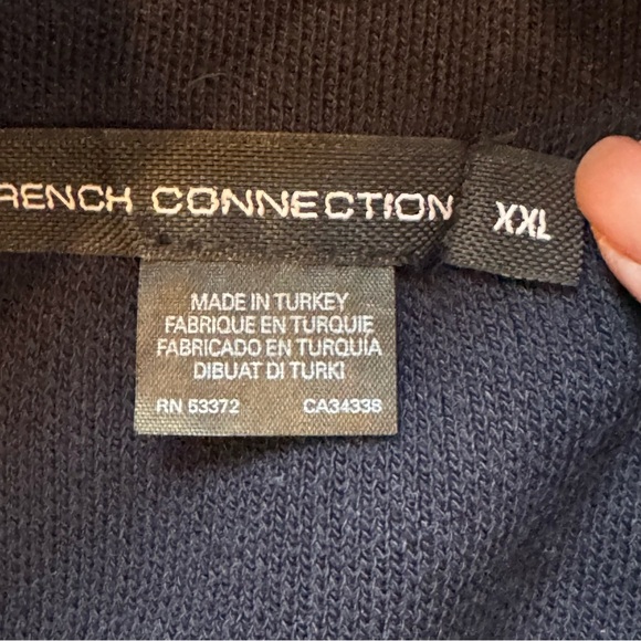 French Connection Blue Zip Up Sweater with Stand-Up Collar - Picture 2 of 3